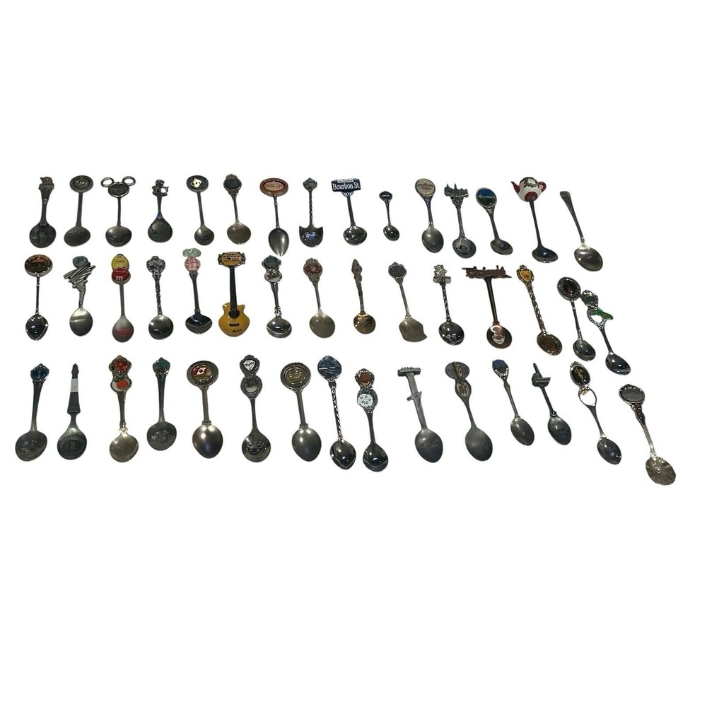 Lot of 45 Collectors Spoons. All Different No Duplicates. Some‎ Vintage